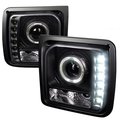 Overtime Halo Projector Headlight with LED for 97 to 01 Jeep Cherokee, Black - 12 x 12 x 17 in. OV2654222